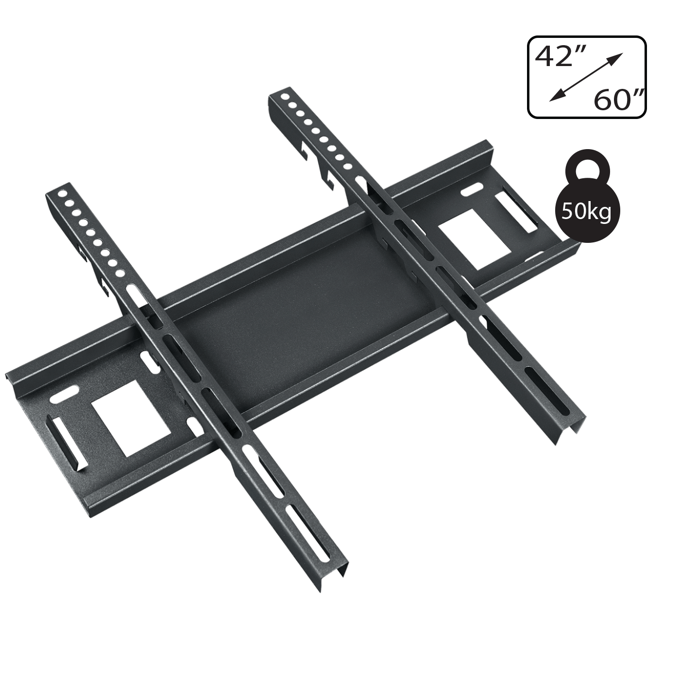 Crni REDLINE fiksni TV nosač za ekrane 42-60 inča sa oznakama VESA 200x200 i 400x400