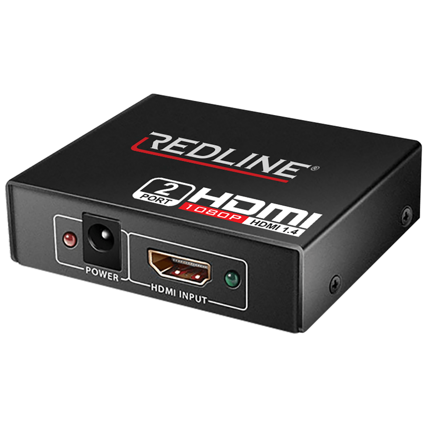 REDLINE HDMI razdjelnik HS-2000 sa 1 ulazom i 2 izlaza, crne boje sa LED indikatorom