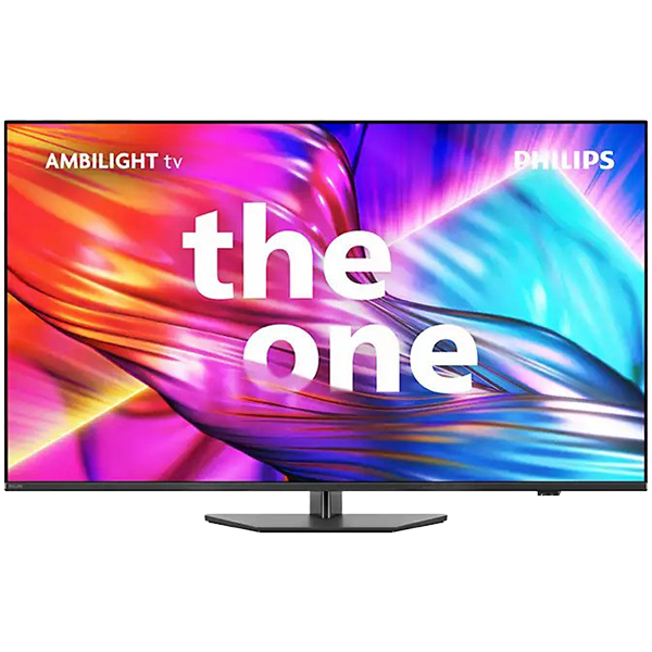 Philips The One 55PUS8919/12 Ambilight 4K televizor sa elegantnim dizajnom i uključenim Ambilight efektima.