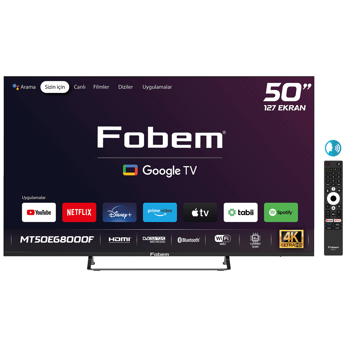 Fobem Smart QLED TV 50" sa ultra tankim okvirom i Google TV operativnim sistemom