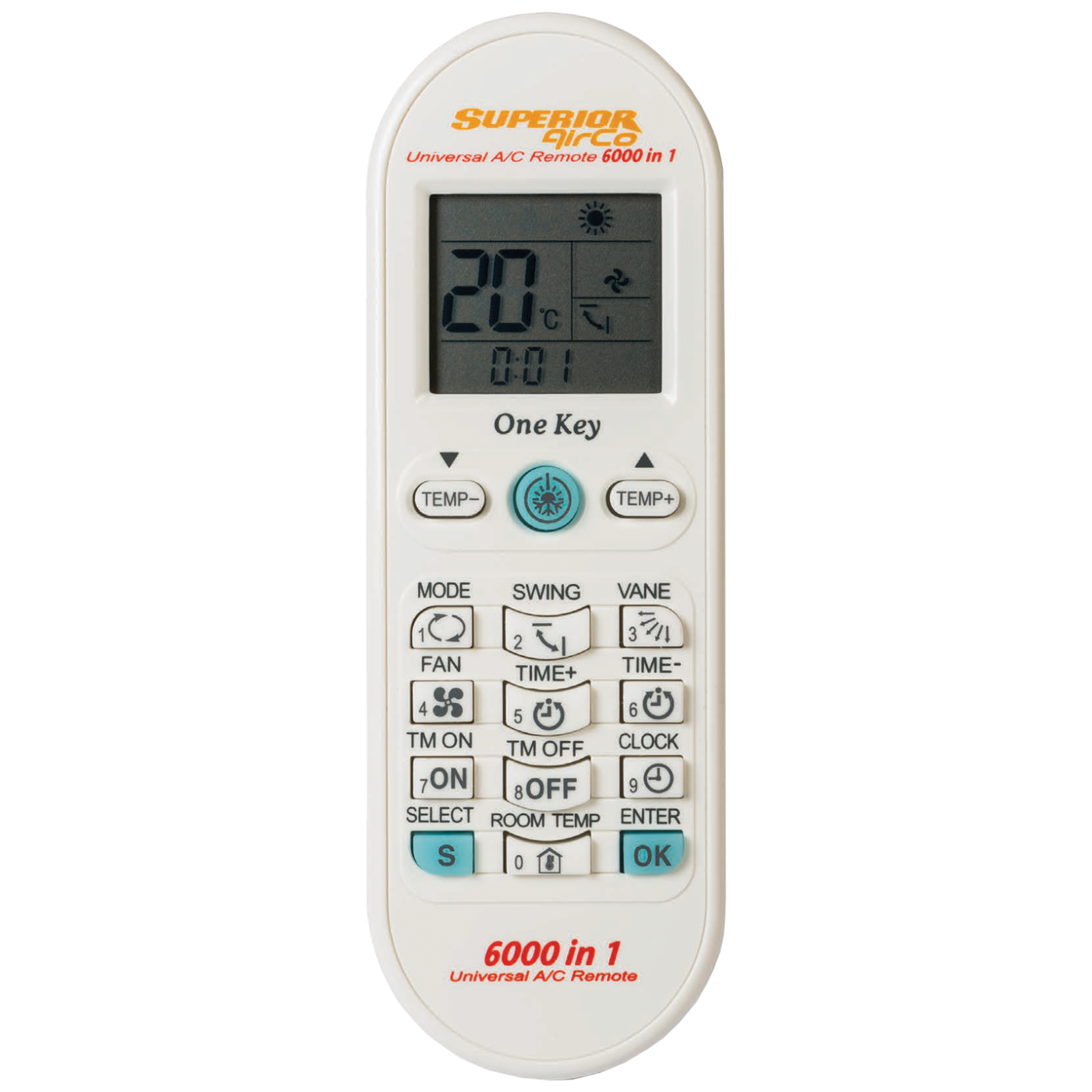 Superior Daljinski upravljač za klime, 6000 kodova, univerzalni - RC AirCo 6000in1