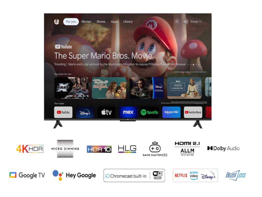 TCL 65V6B 4K televizor sa bezramnim ekranom i Google TV operativnim sistemom