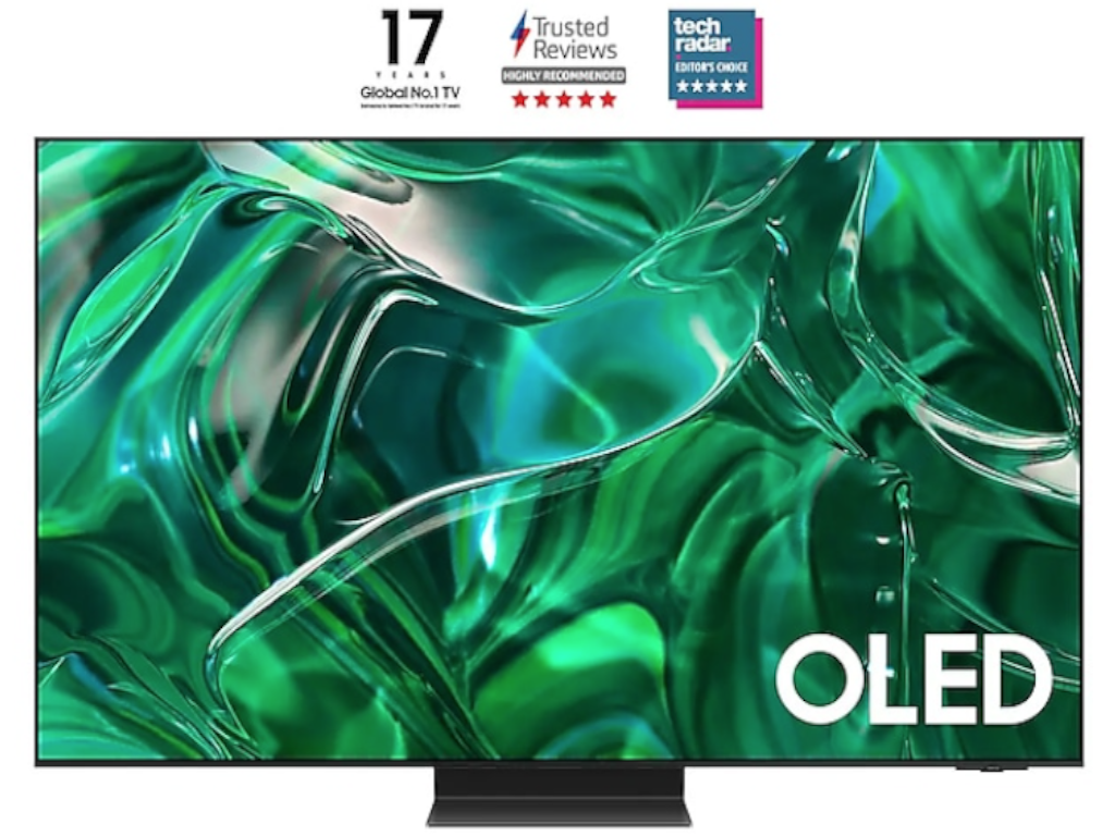 Samsung 77" OLED TV S95D sa elegantnim crnim dizajnom i tanak okvir